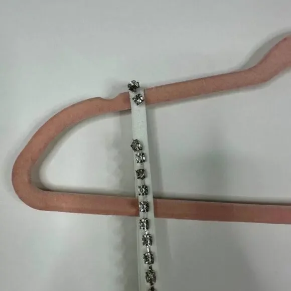 FLAWED -NWT Mac Duggal Sweetheart Evening Gown Rhinestone Accents White 14 #8562 - Picture 5 of 10